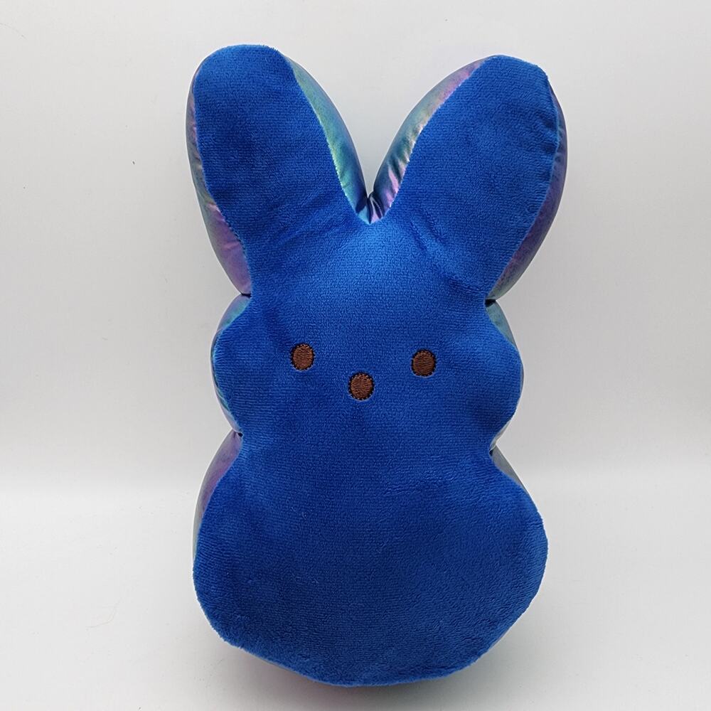 Peeps Blue Bunny Plush Stuffed Animal Toy 12" Iridescent Blue Purple Side 2024